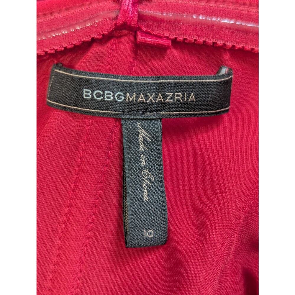 BCBGMaxAzria Red Strapless Ruffled Cocktail Dress - Picture 6 of 8